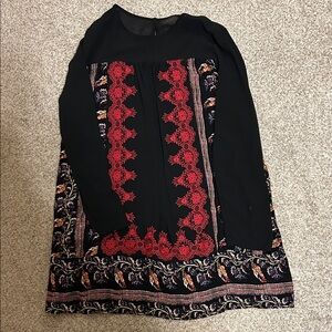 Entro Black and Red Patterned Dress